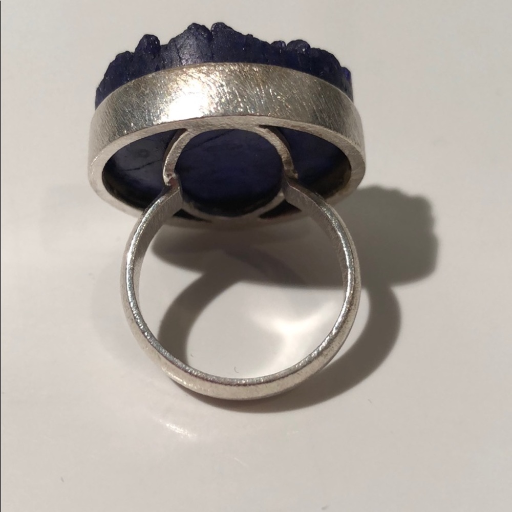 VIOLET FLAME ROCK RING IN STERLING SILVER - Picture 3 of 8